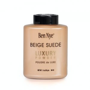 Beige Suede Luxury Powder Jar