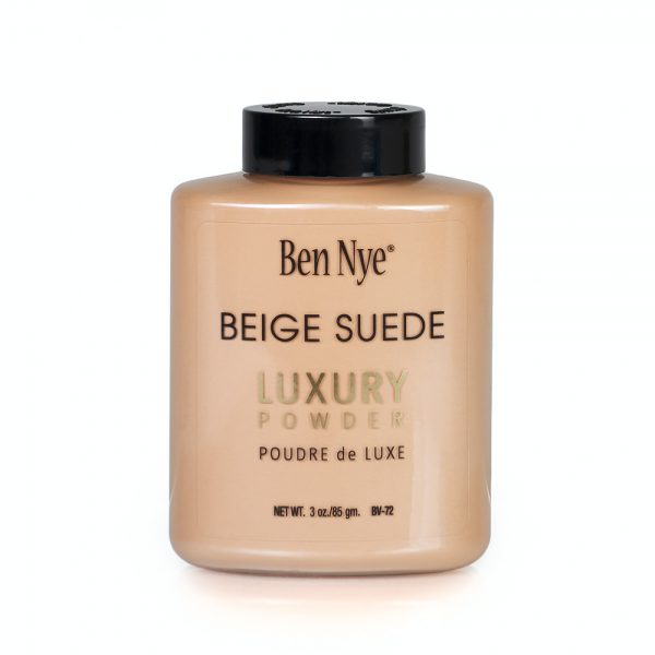 Beige Suede Luxury Powder Jar